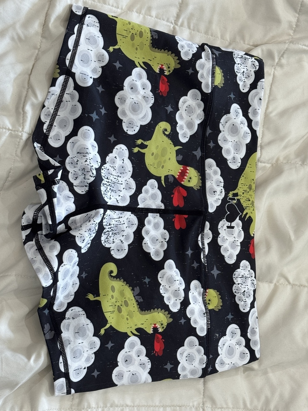 WodBottom Dinosaur Cloud Black Green White XL